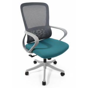 Chaise de Bureau "Elite Mesh" – Turquoise & Gris